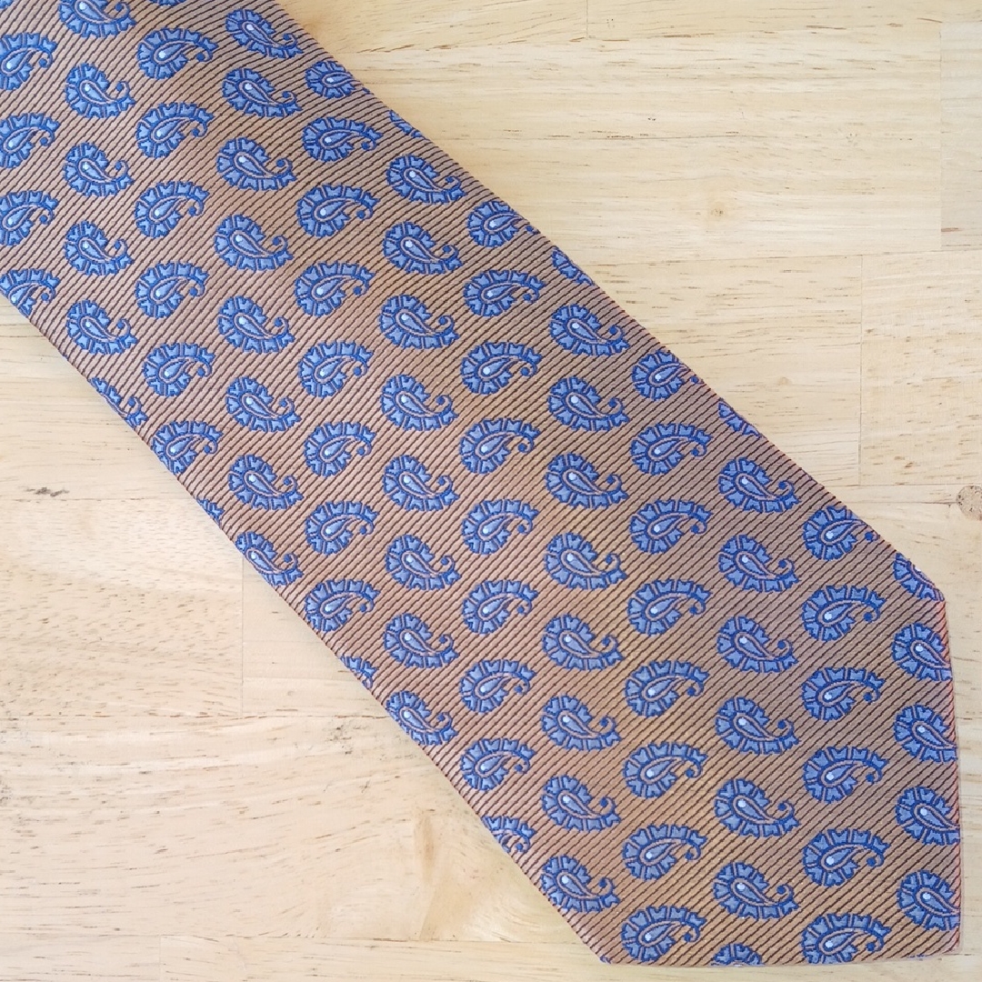 Joseph  Feiss Gray And Tan Paisley Tie